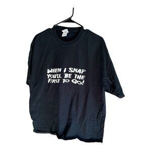 Gildan Black Short-Sleeve Tee with White Bold Text